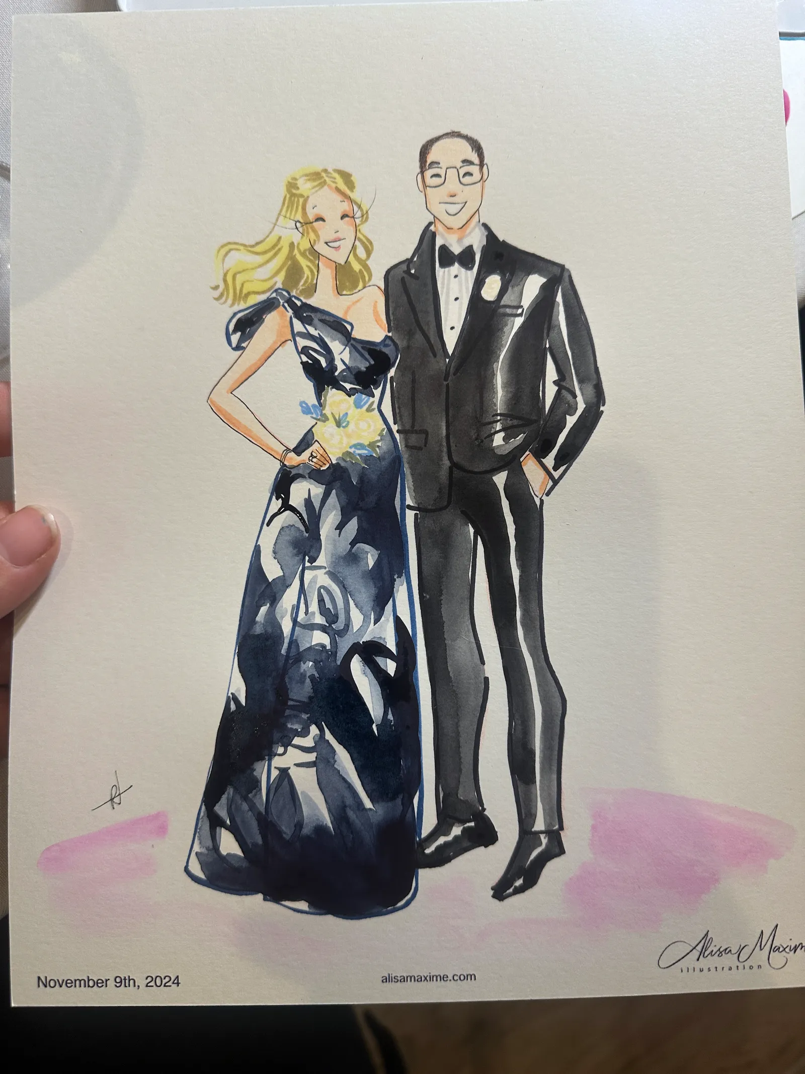 Live sketch from Wedding Celebration at Knotting Hill Place, Dallas