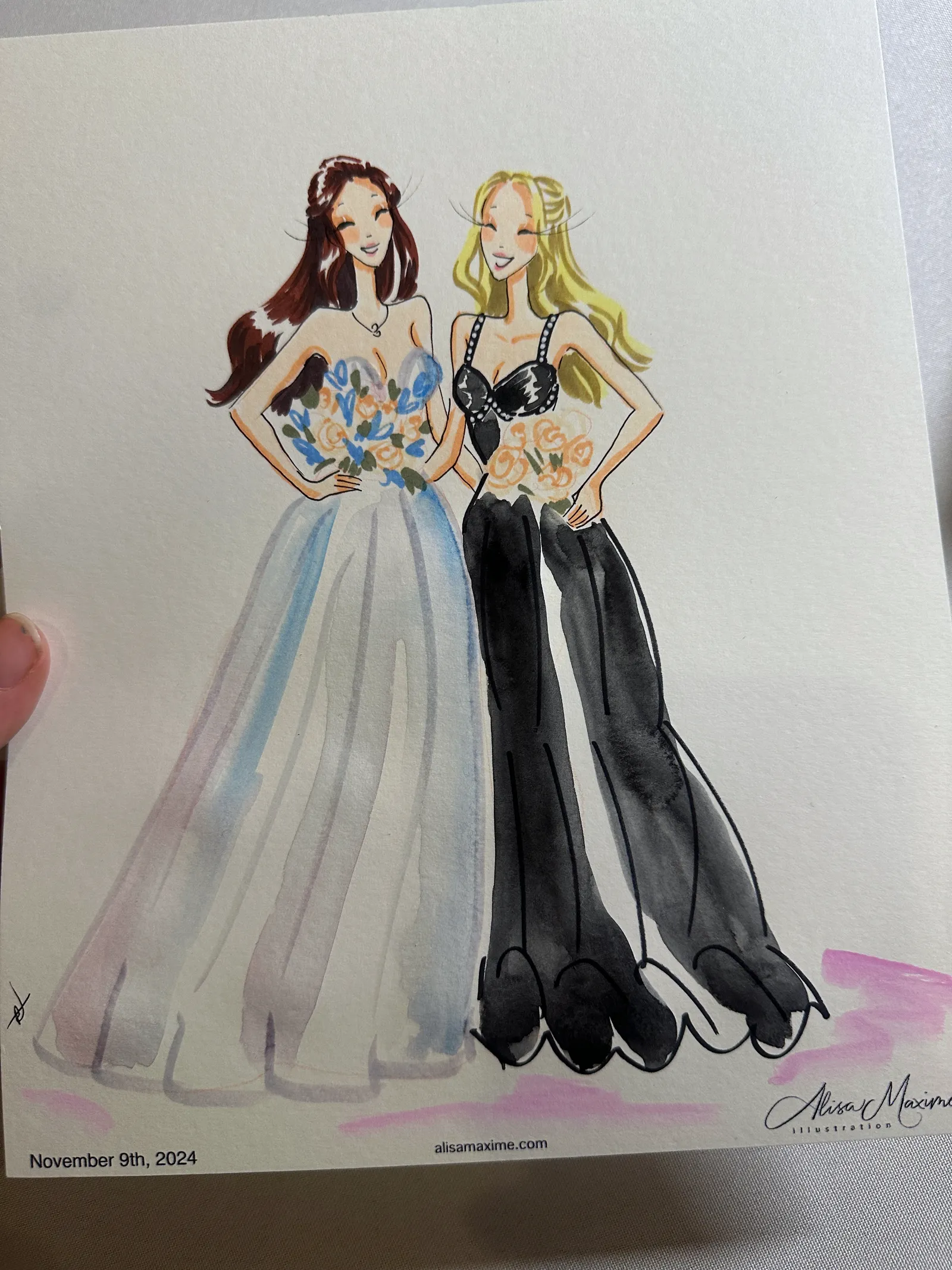 Live fashion sketch 5 from Wedding Celebration at Knotting Hill Place, Dallas