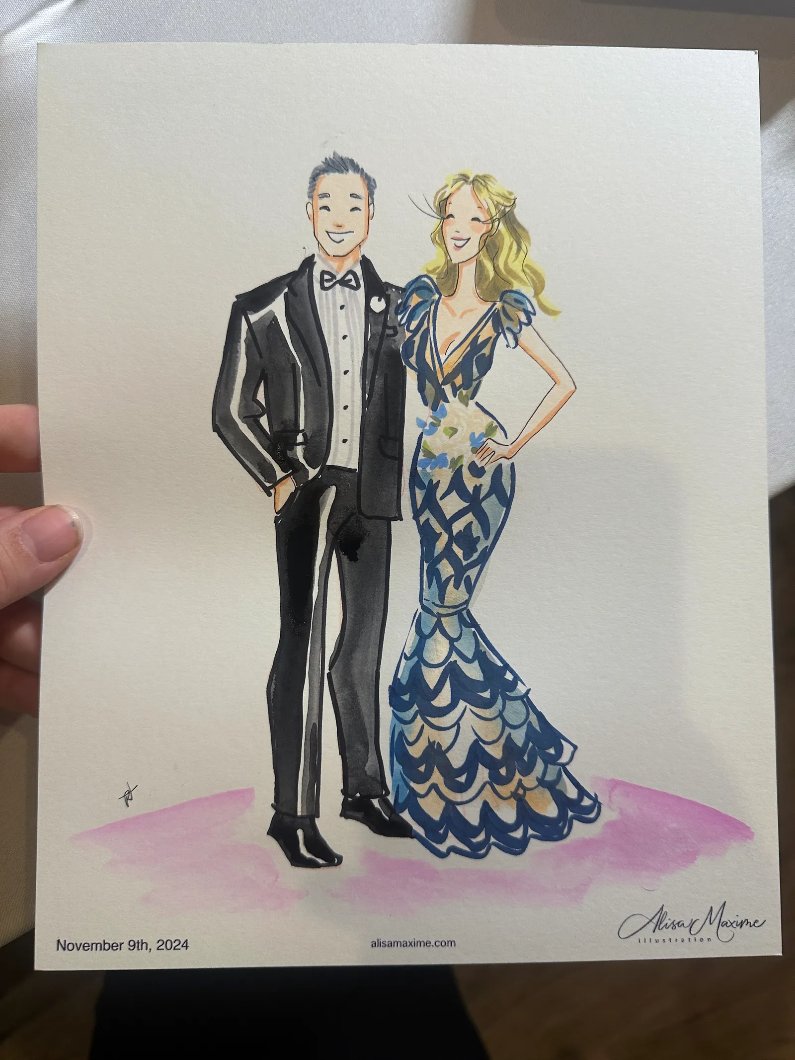 Live fashion sketch 2 from Wedding Celebration at Knotting Hill Place, Dallas