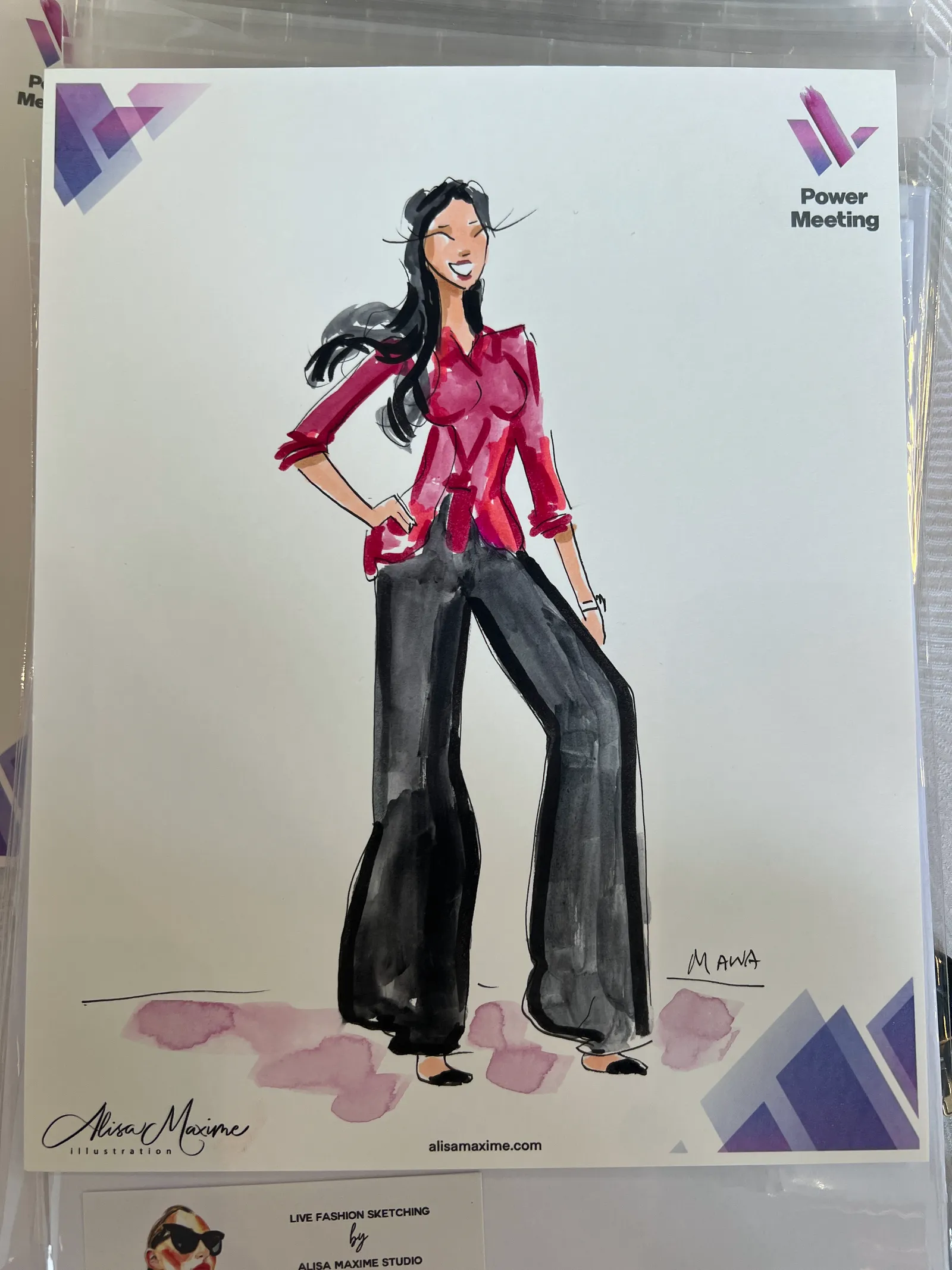 Live fashion sketch 15 from Women in Energy Event at Post Oak Hotel, Houston