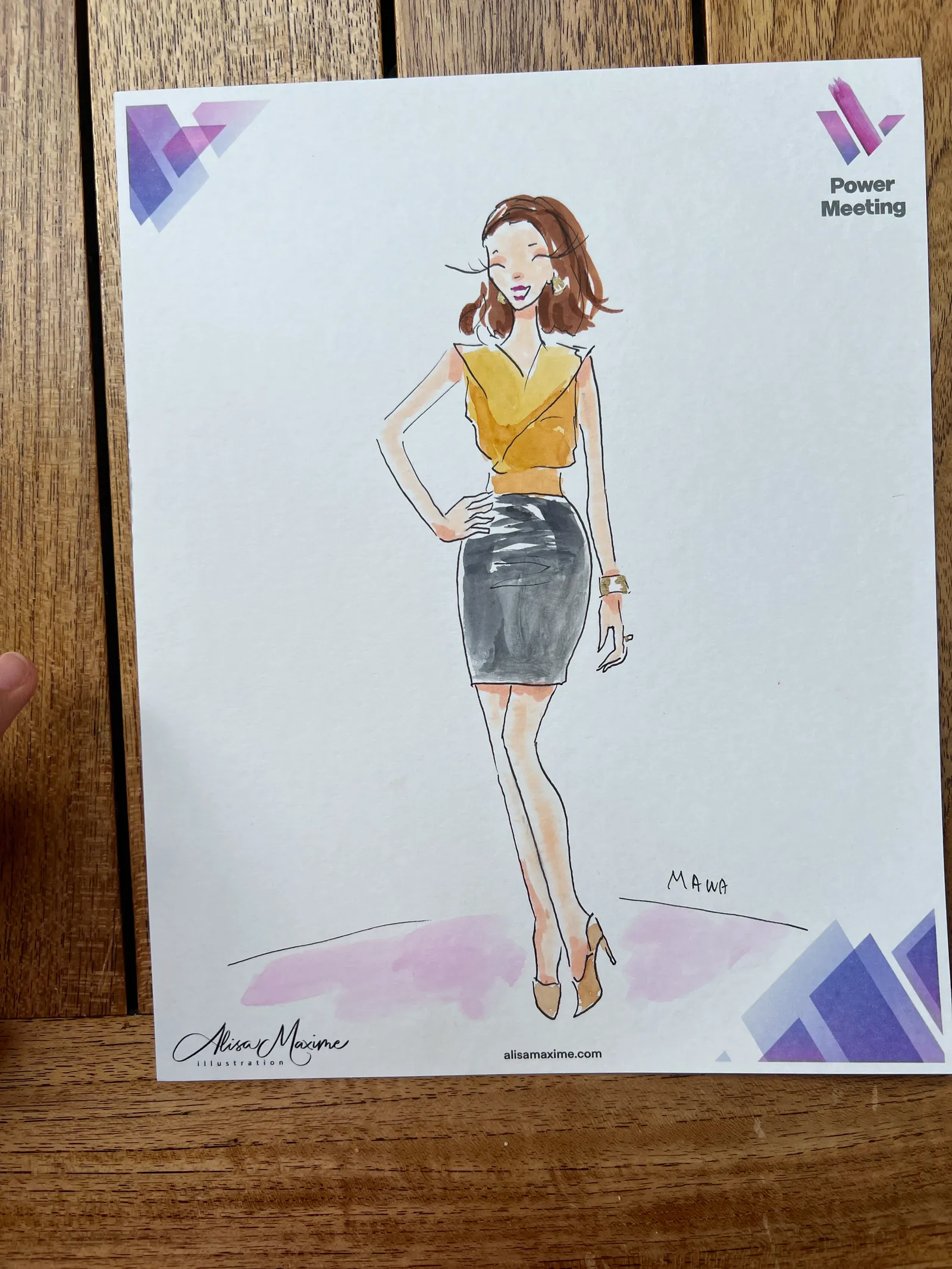 Live fashion sketch 5 from Women in Energy Event at Post Oak Hotel, Houston