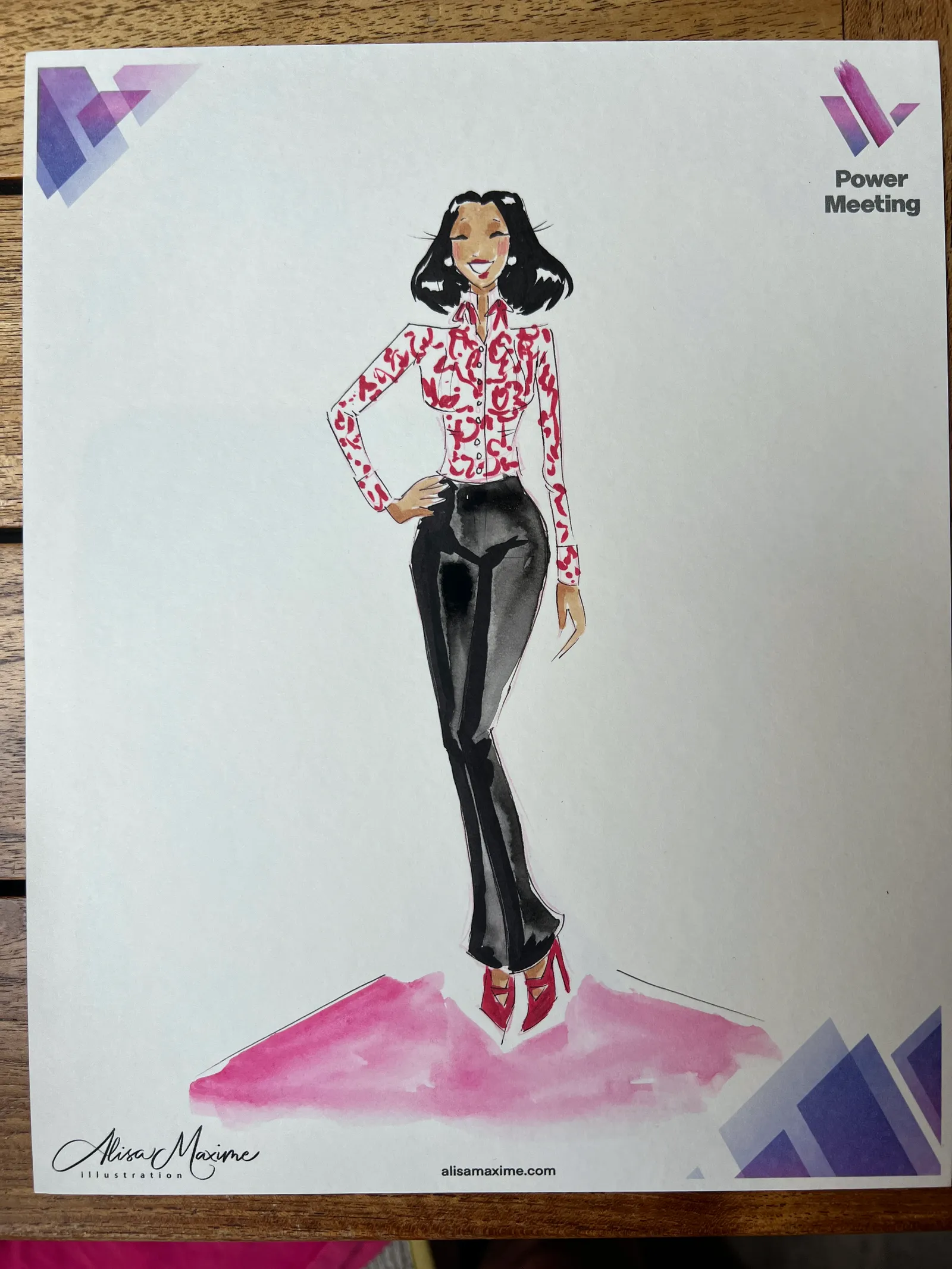 Live fashion sketch 6 from Women in Energy Event at Post Oak Hotel, Houston