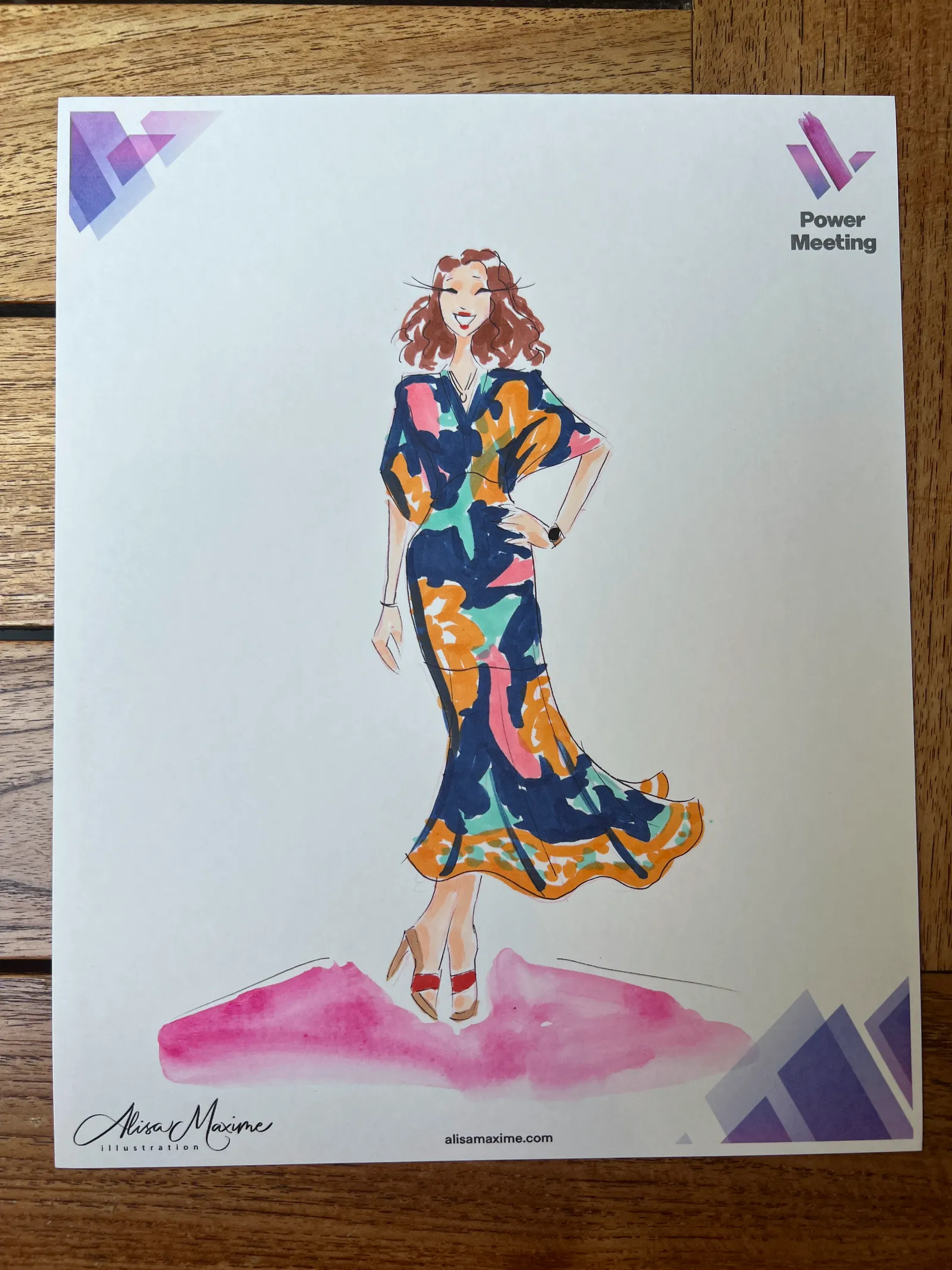Live fashion sketch 11 from Women in Energy Event at Post Oak Hotel, Houston