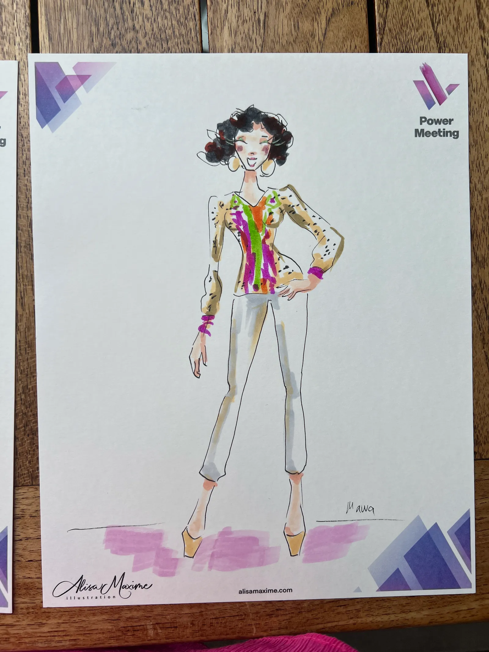Live fashion sketch 16 from Women in Energy Event at Post Oak Hotel, Houston