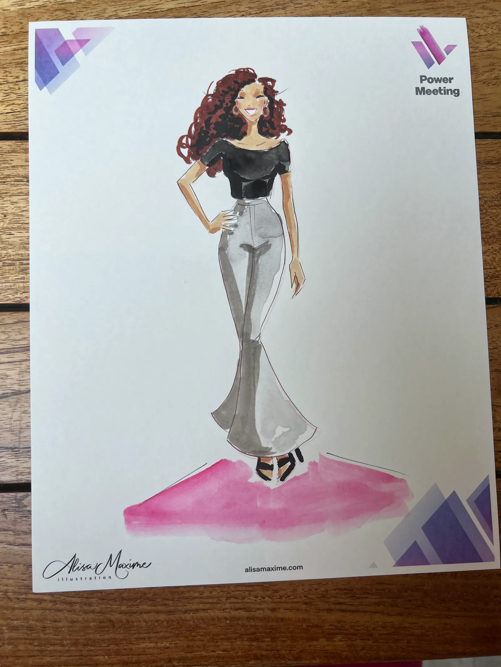 Live fashion sketch 10 from Women in Energy Event at Post Oak Hotel, Houston