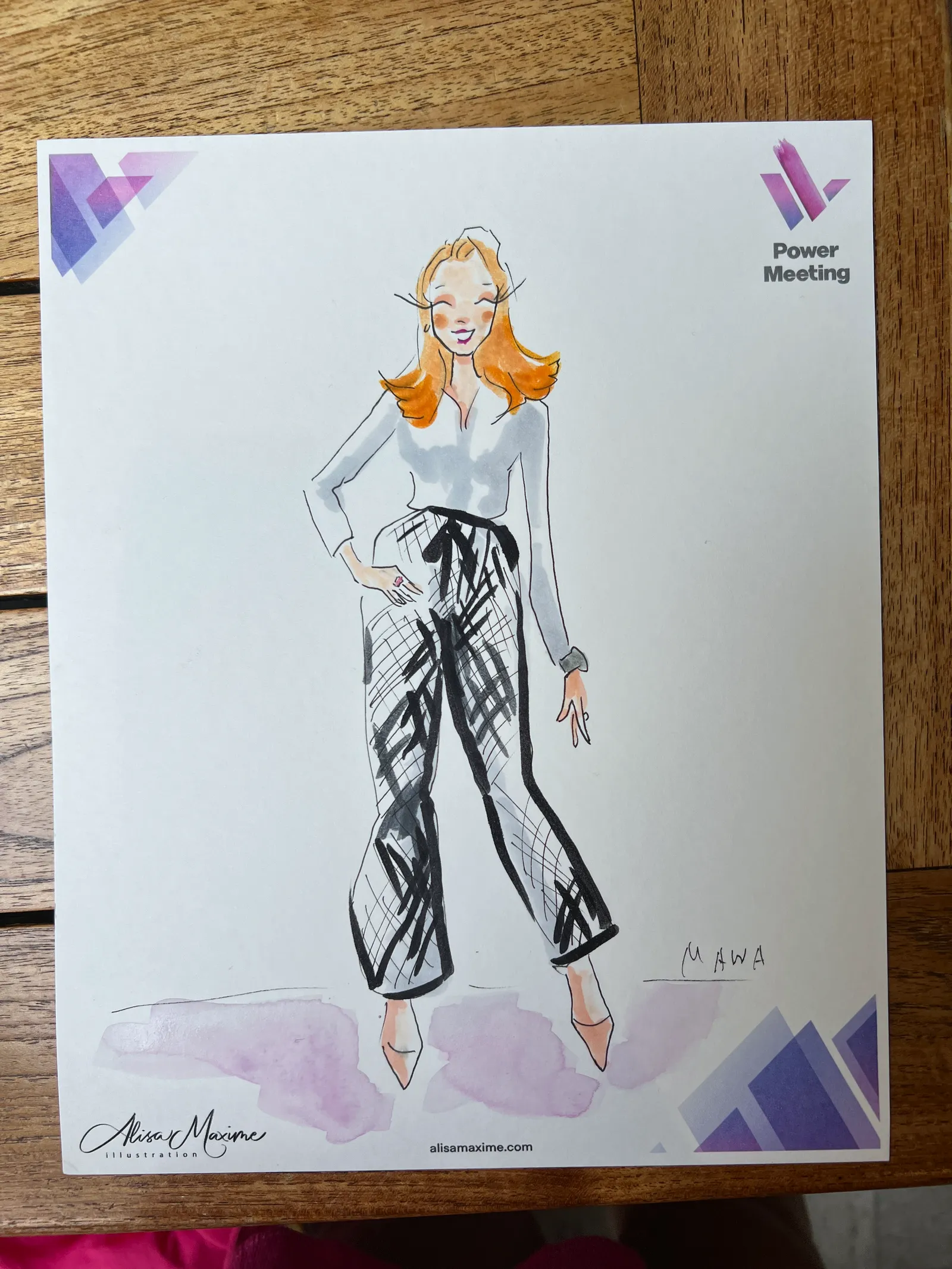 Live fashion sketch 7 from Women in Energy Event at Post Oak Hotel, Houston