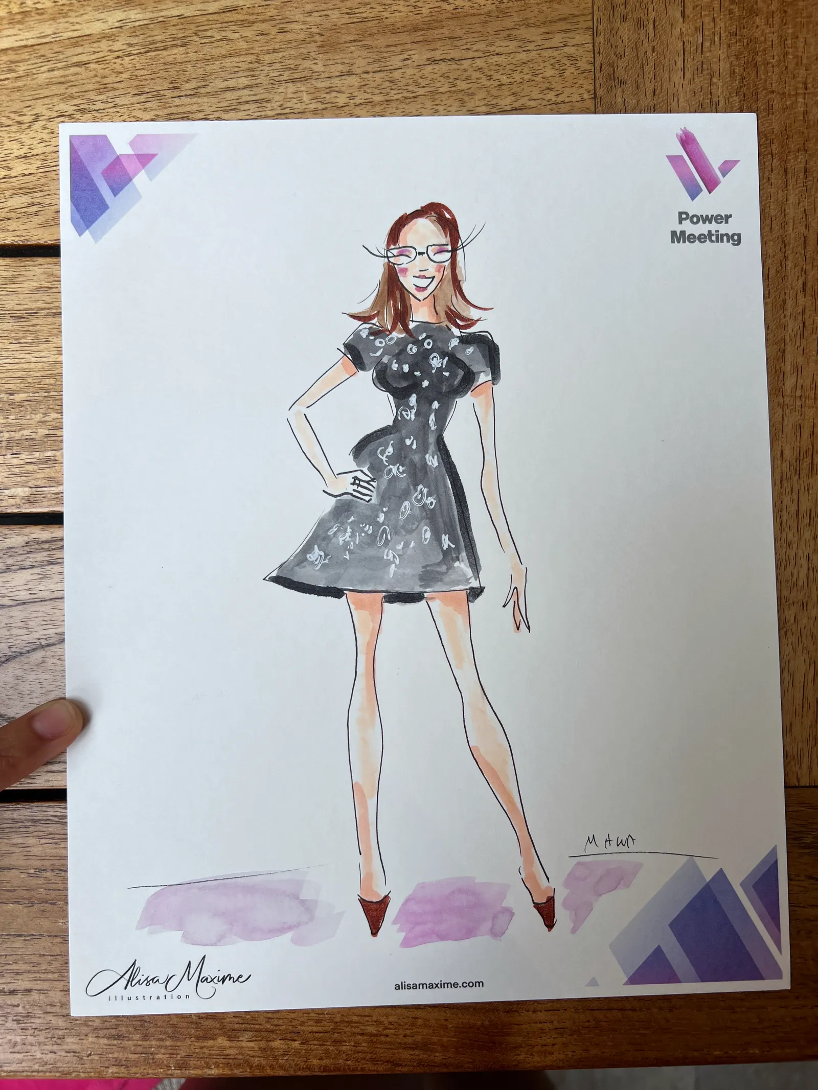 Live fashion sketch 9 from Women in Energy Event at Post Oak Hotel, Houston