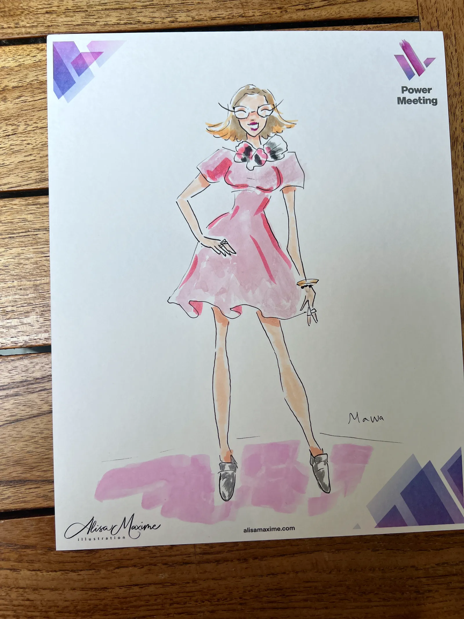 Live fashion sketch 3 from Women in Energy Event at Post Oak Hotel, Houston