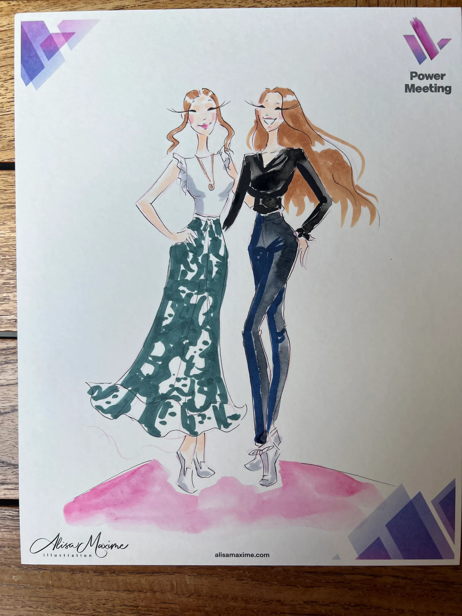Live fashion sketch 4 from Women in Energy Event at Post Oak Hotel, Houston
