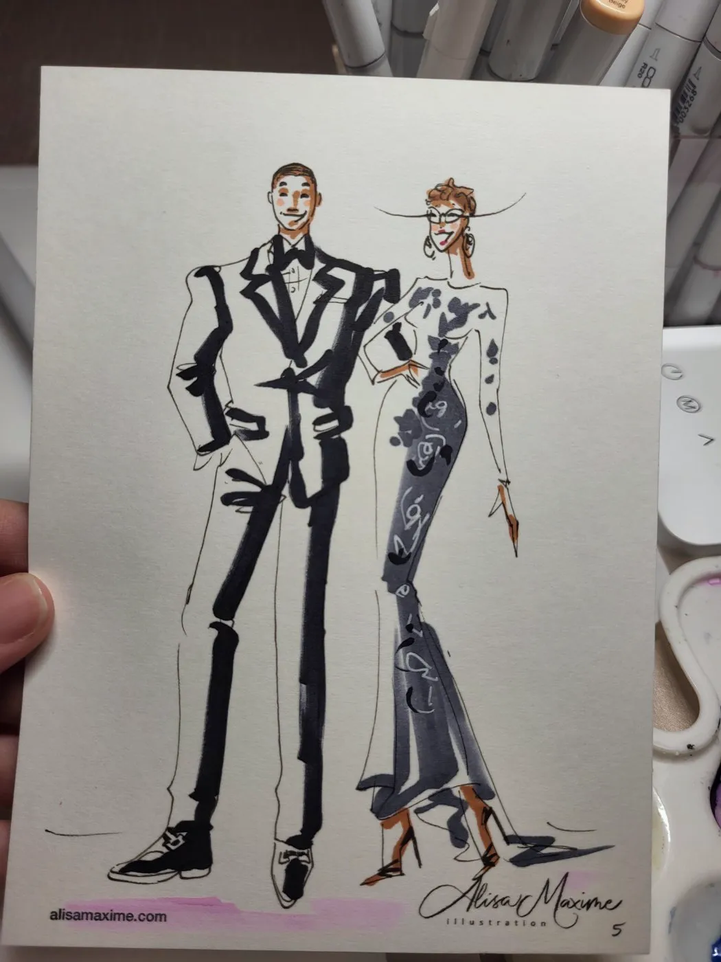 Live fashion sketch 4 from Wedding at Château Joli, Crowley