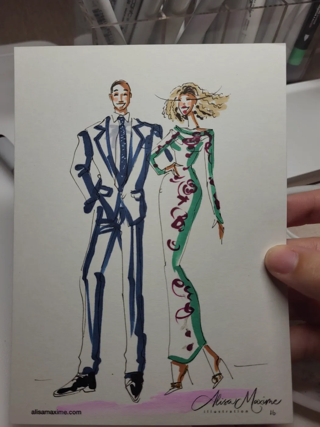 Live fashion sketch 15 from Wedding at Château Joli, Crowley