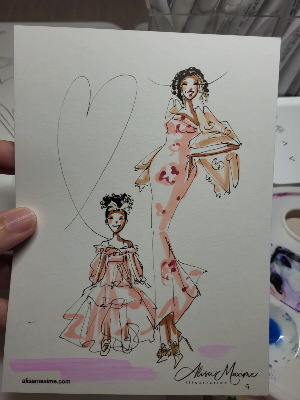 Live fashion sketch 8 from Wedding at Château Joli, Crowley