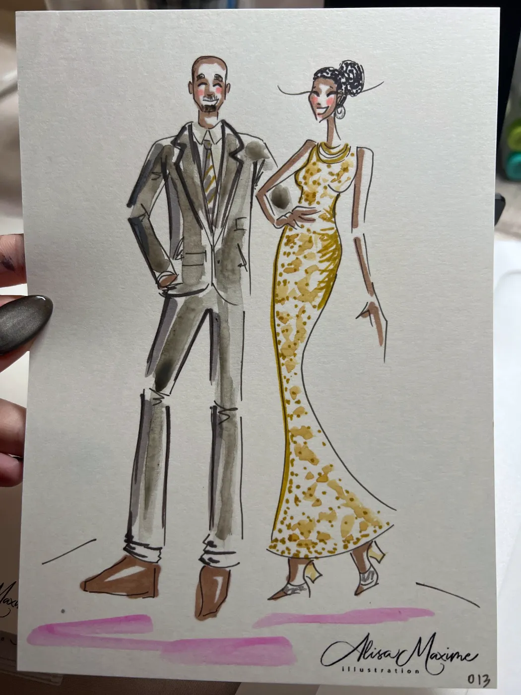 Live fashion sketch 12 from Wedding at Château Joli, Crowley