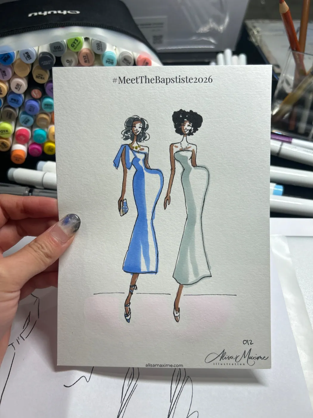Live sketch from Wedding at Martinsville Gardens, New Jersey