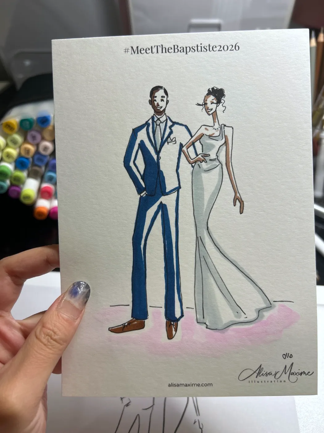 Live fashion sketch 16 from Wedding at Martinsville Gardens, New Jersey