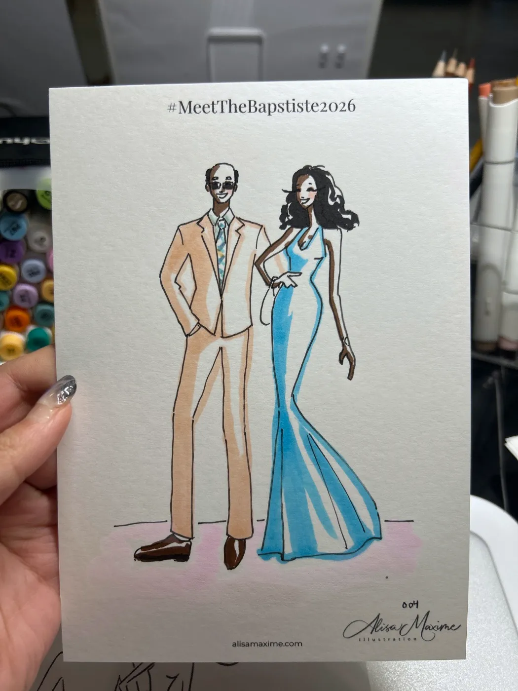 Live fashion sketch 5 from Wedding at Martinsville Gardens, New Jersey