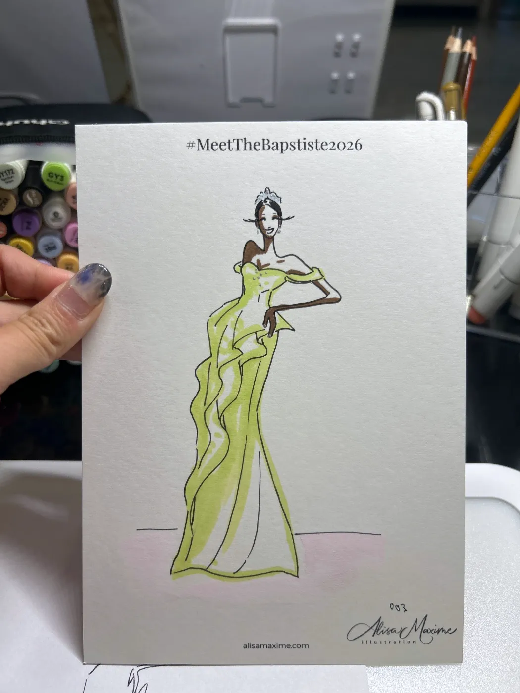 Live fashion sketch 4 from Wedding at Martinsville Gardens, New Jersey