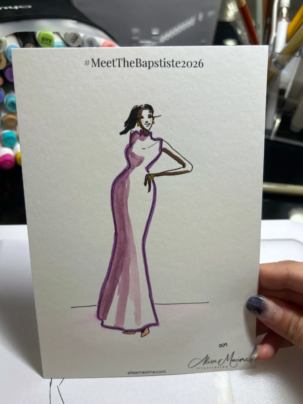 Live fashion sketch 10 from Wedding at Martinsville Gardens, New Jersey