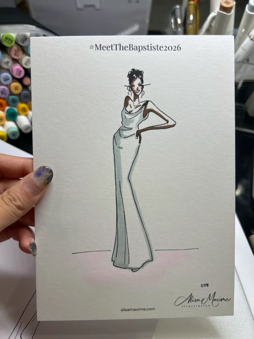 Live fashion sketch 6 from Wedding at Martinsville Gardens, New Jersey
