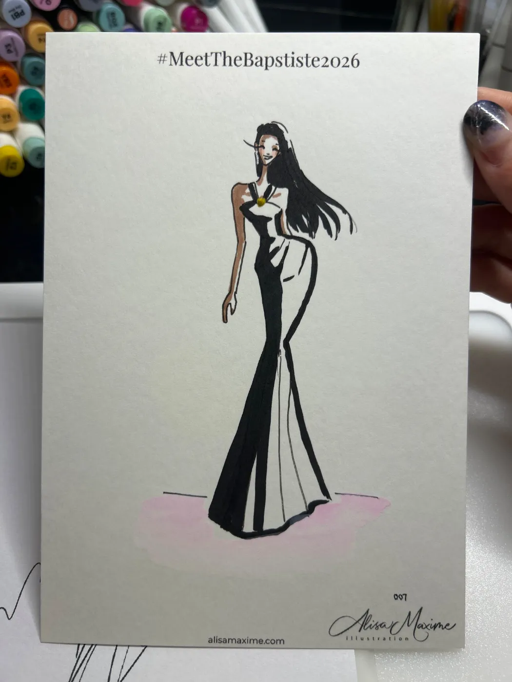 Live fashion sketch 8 from Wedding at Martinsville Gardens, New Jersey
