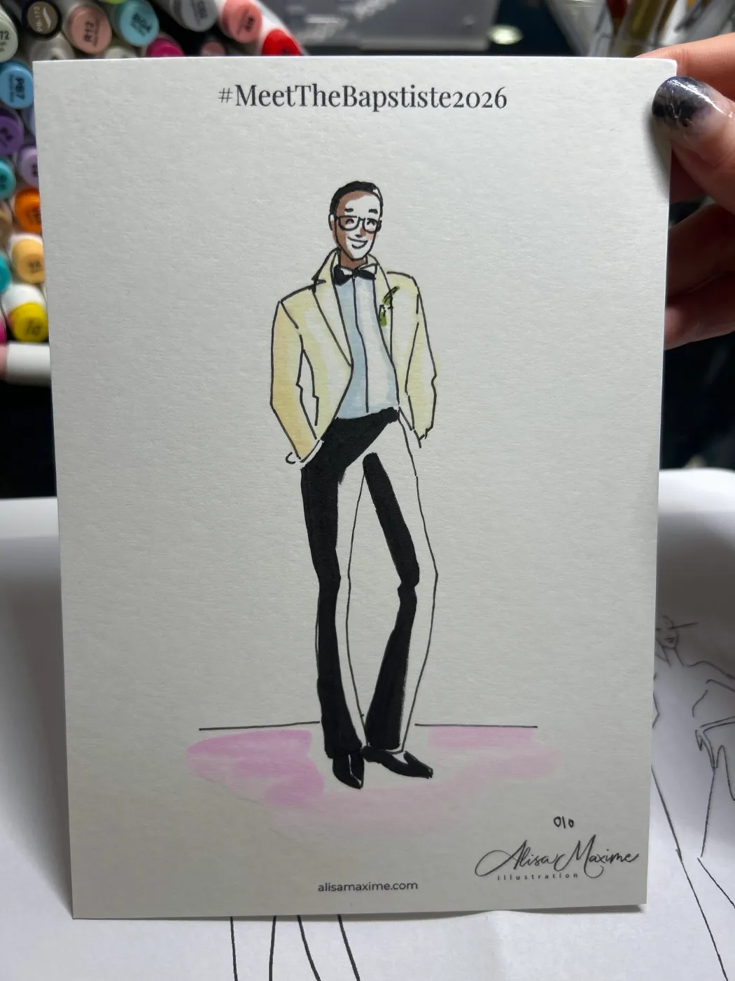 Live fashion sketch 11 from Wedding at Martinsville Gardens, New Jersey