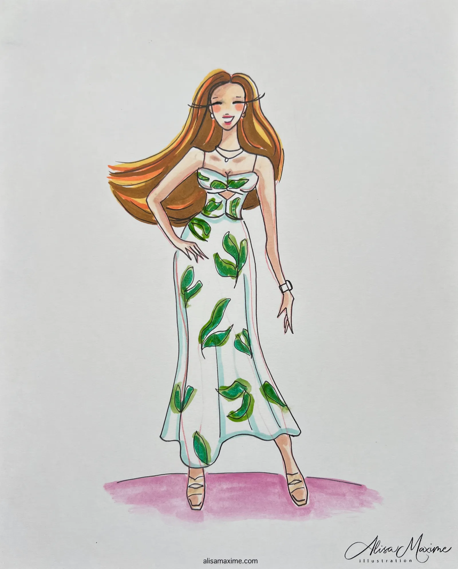 Live fashion sketch 5 from Artistic Evening at Balthazar Cellars, Houston