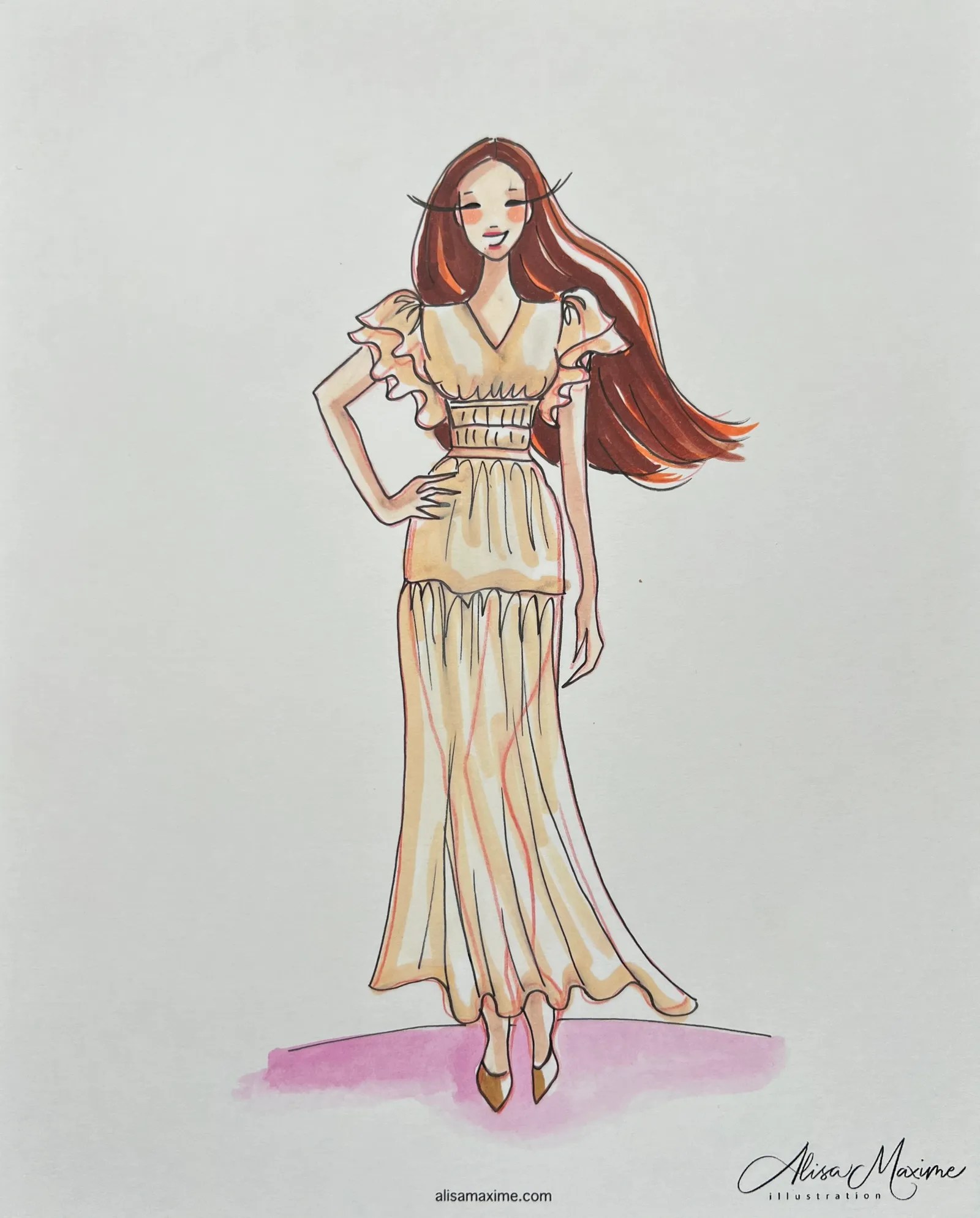 Live fashion sketch 4 from Artistic Evening at Balthazar Cellars, Houston