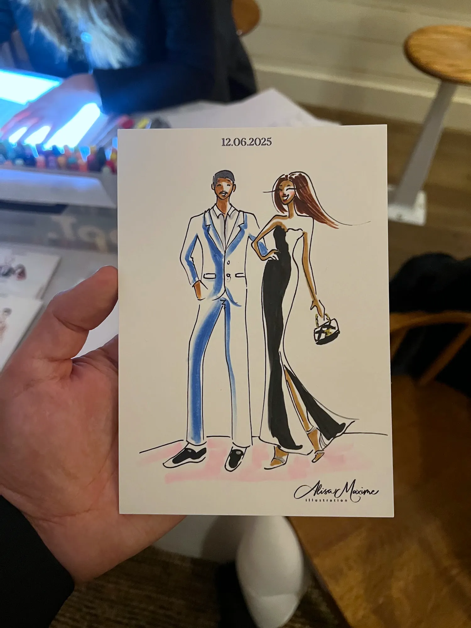Live fashion sketch 10 from New York Ivy Palmer Wedding at The Halyard, Greenport