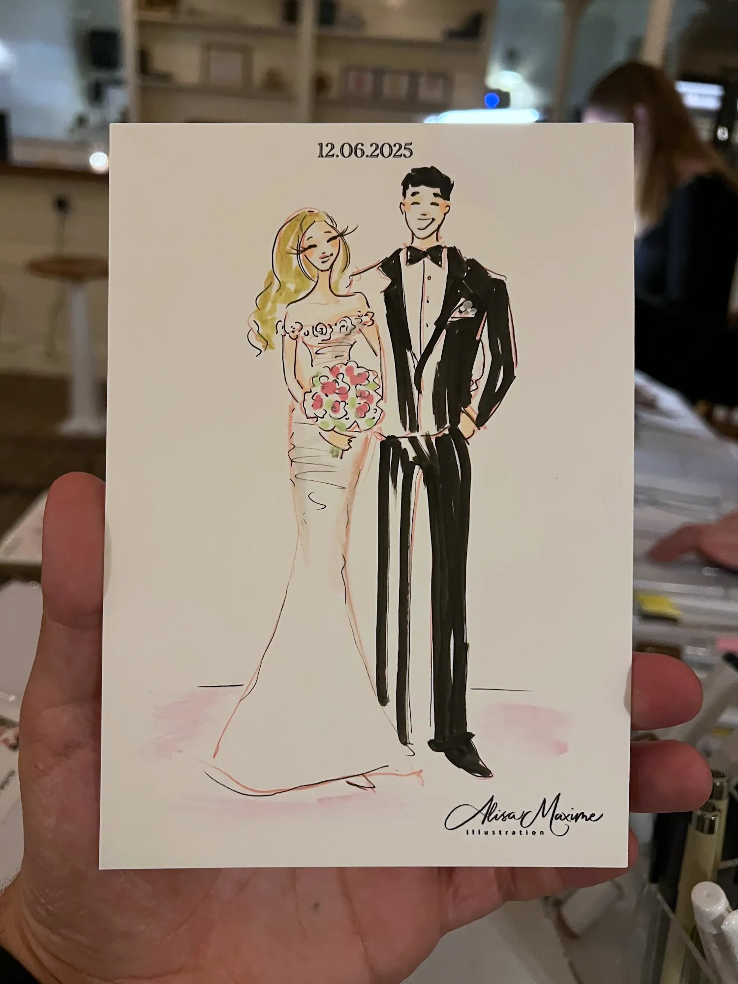 Live fashion sketch 15 from New York Ivy Palmer Wedding at The Halyard, Greenport