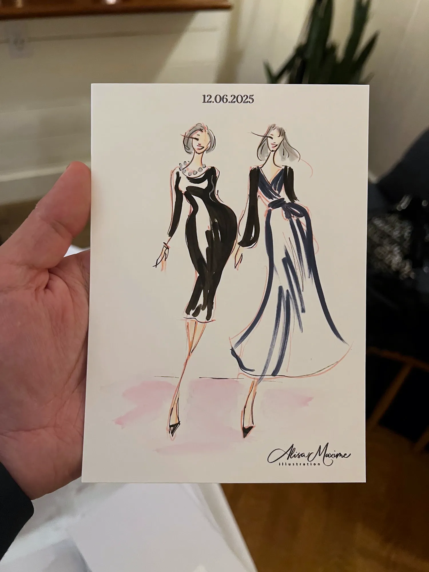 Live fashion sketch 12 from New York Ivy Palmer Wedding at The Halyard, Greenport