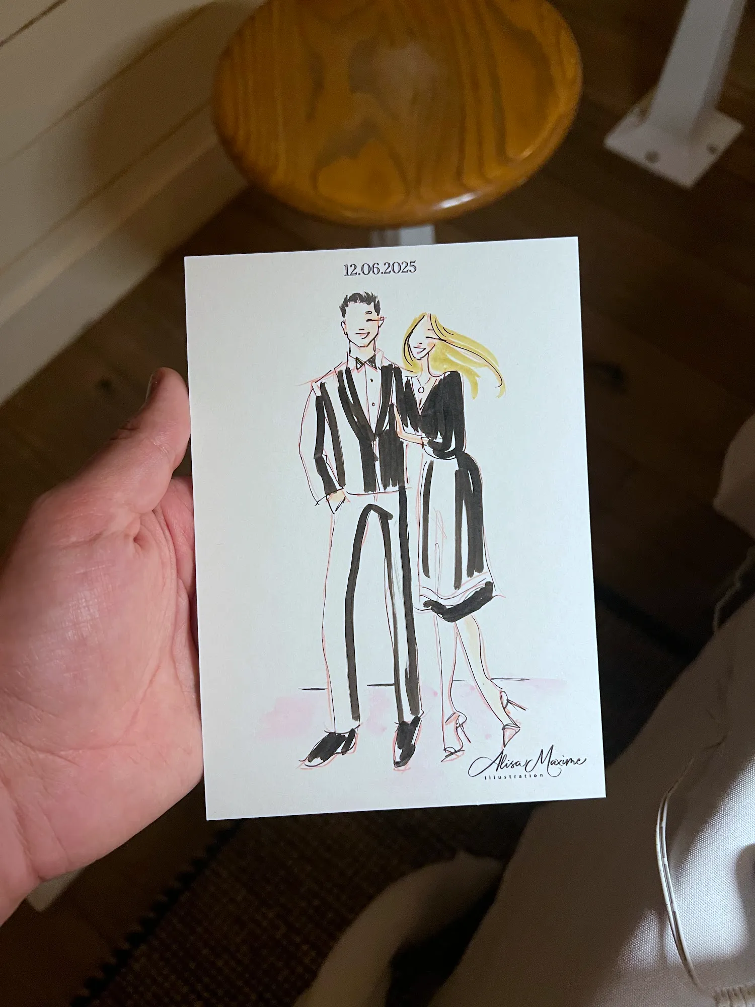 Live fashion sketch 8 from New York Ivy Palmer Wedding at The Halyard, Greenport