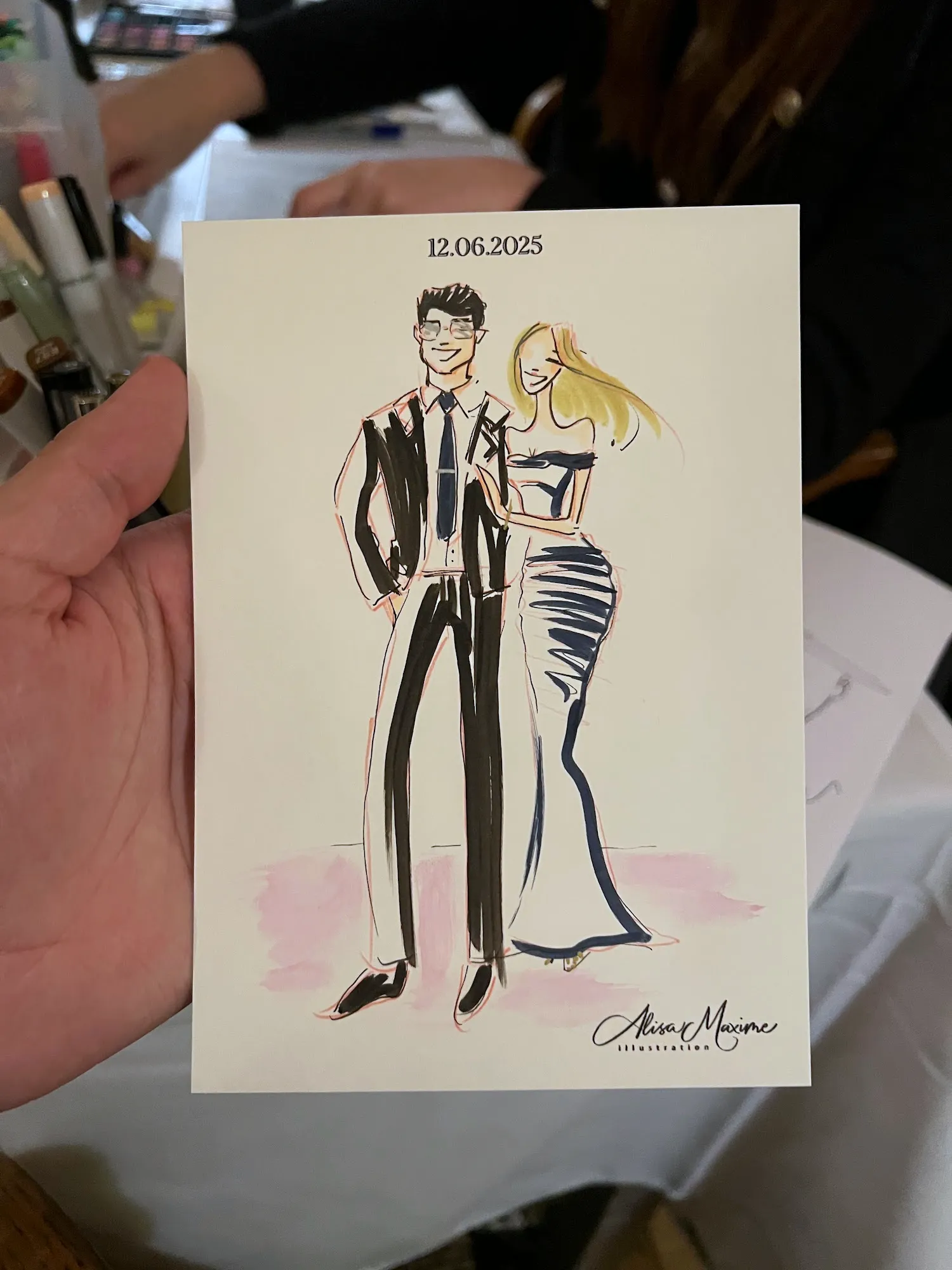 Live sketch from New York Ivy Palmer Wedding at The Halyard, Greenport