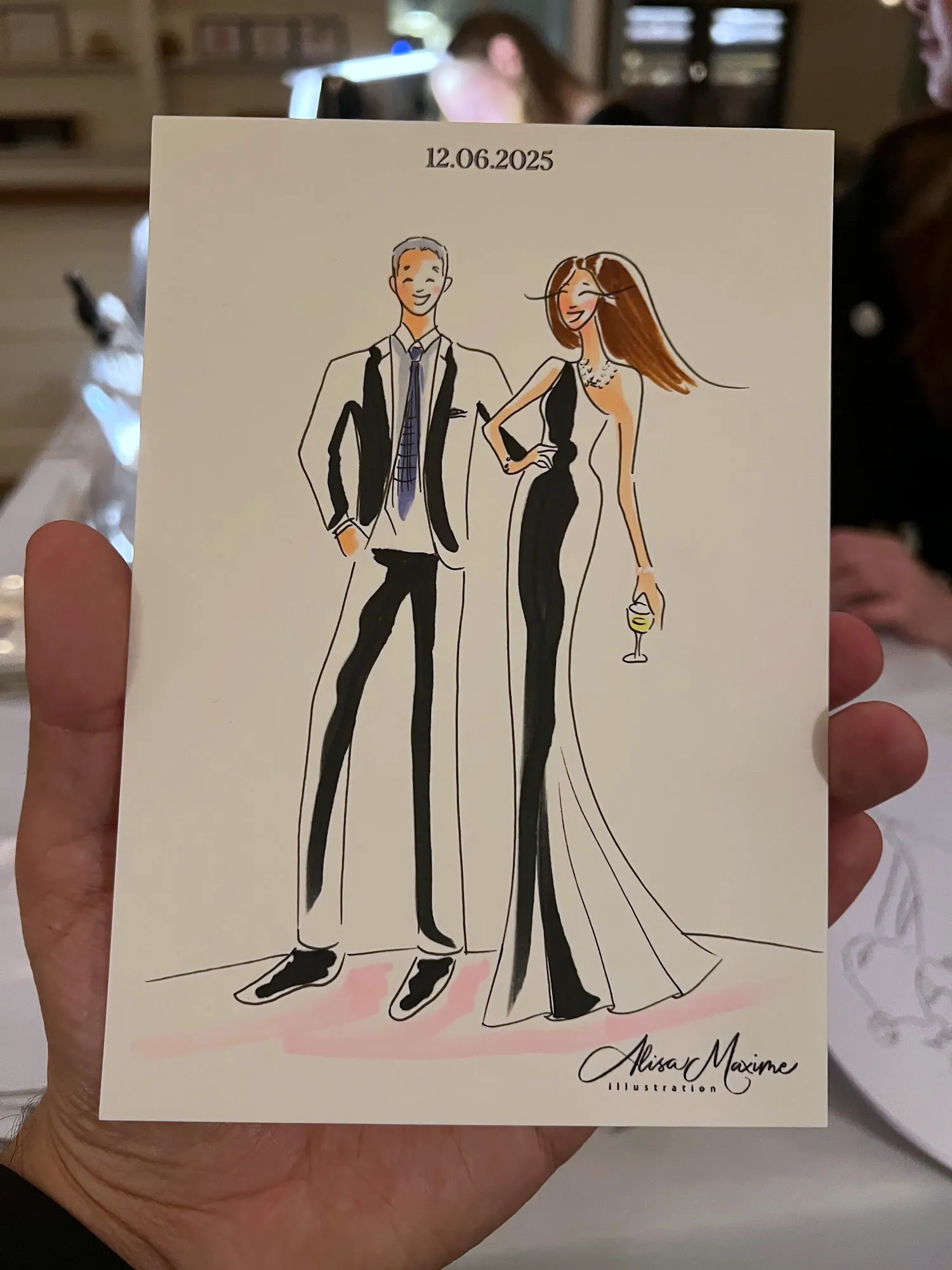 Live fashion sketch 16 from New York Ivy Palmer Wedding at The Halyard, Greenport