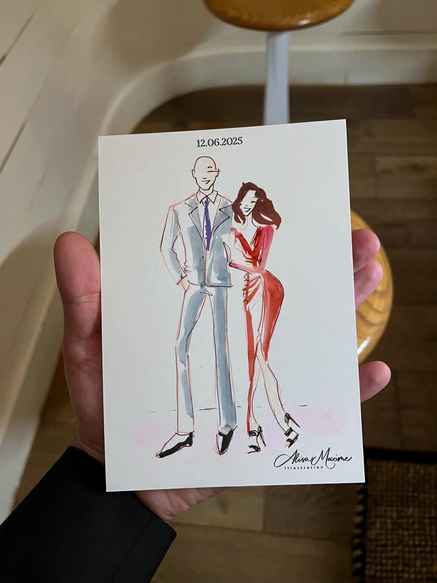 Live fashion sketch 3 from New York Ivy Palmer Wedding at The Halyard, Greenport
