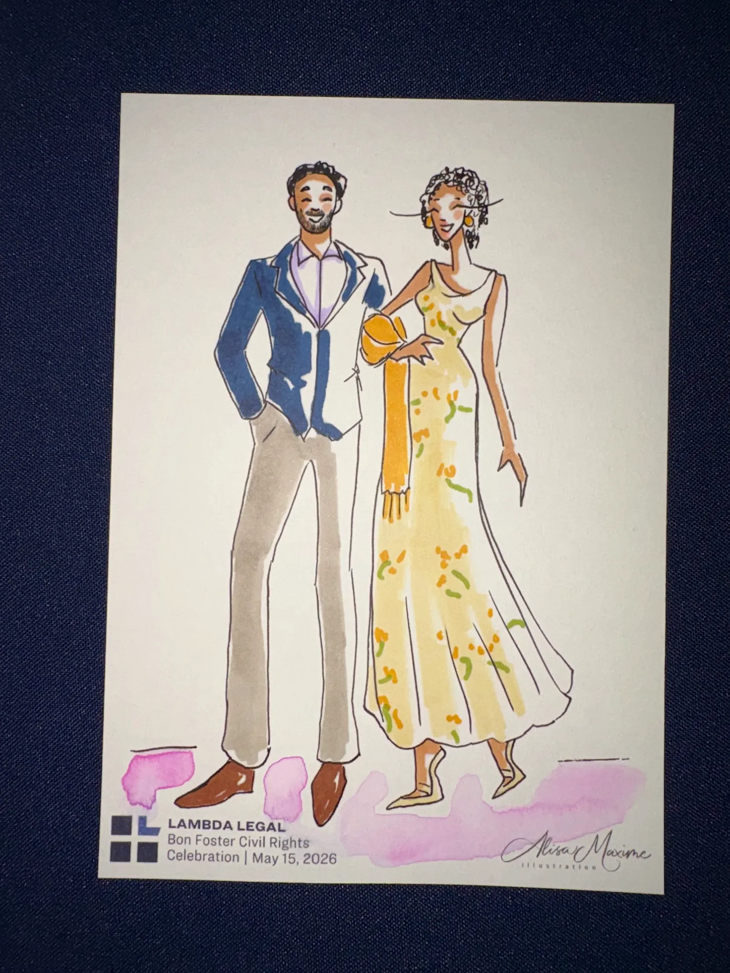 A fashion sketch drawn at The Art Institute of Chicago