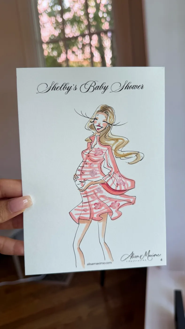 Live fashion sketch 5 from Baby Shower in Dallas