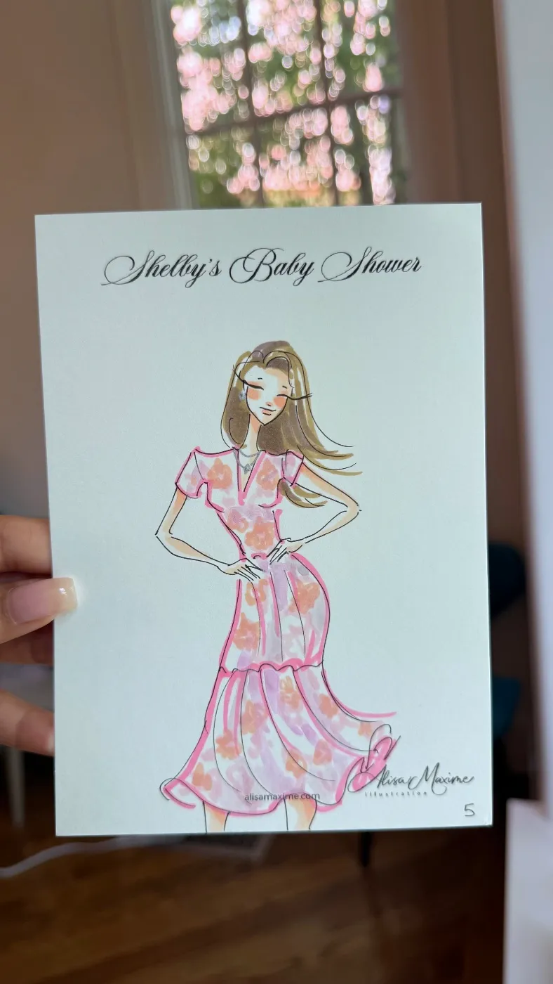 Live fashion sketch 4 from Baby Shower in Dallas