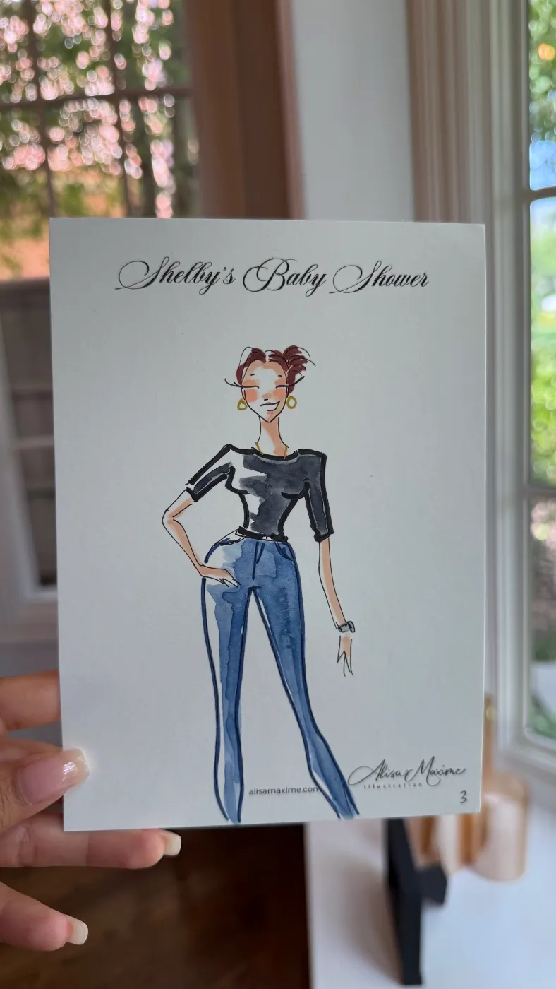 Live fashion sketch 3 from Baby Shower in Dallas