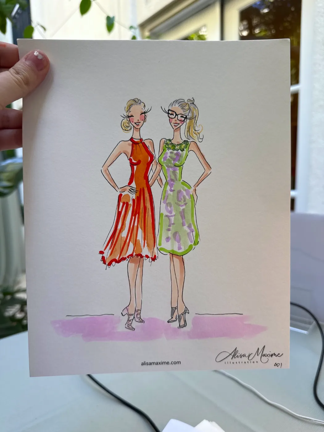 Live fashion sketch 2 from Bridal Shower at The Peninsula Beverly Hills
