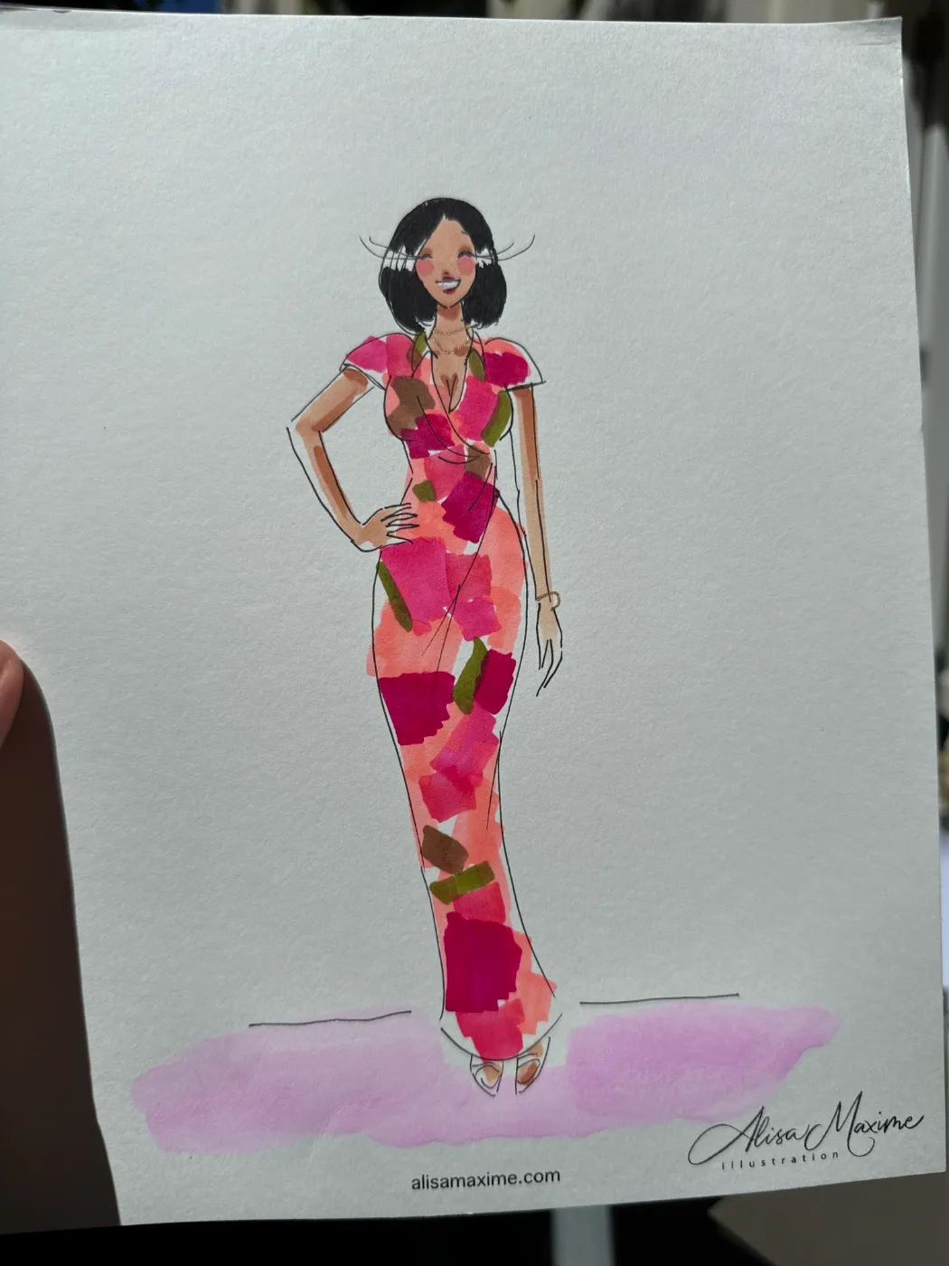 Live fashion sketch 16 from Bridal Shower at The Peninsula Beverly Hills
