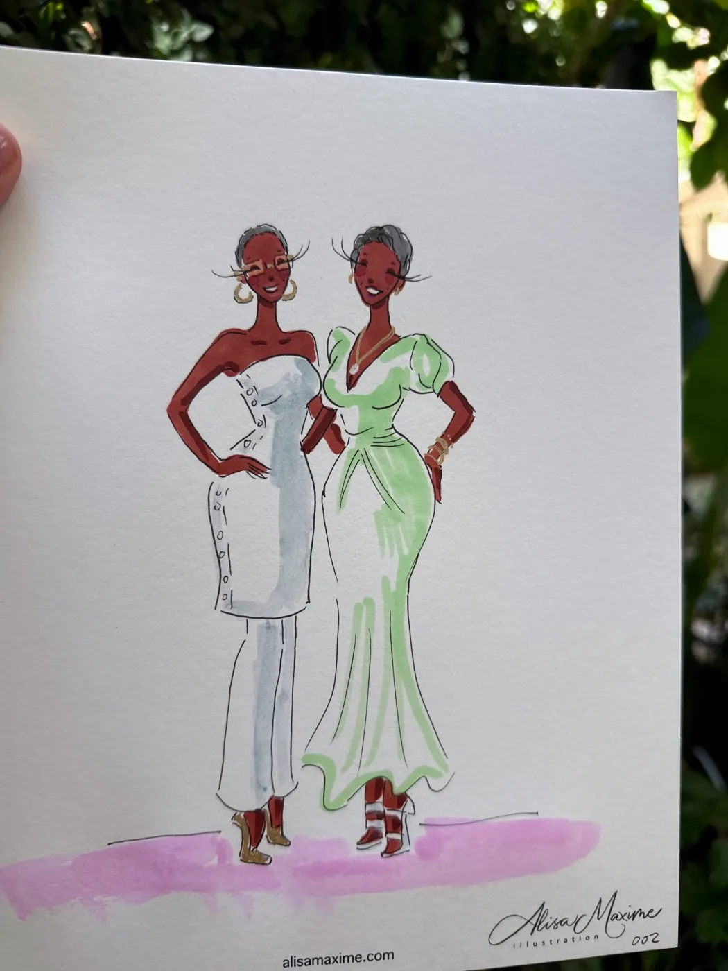 Live fashion sketch 3 from Bridal Shower at The Peninsula Beverly Hills