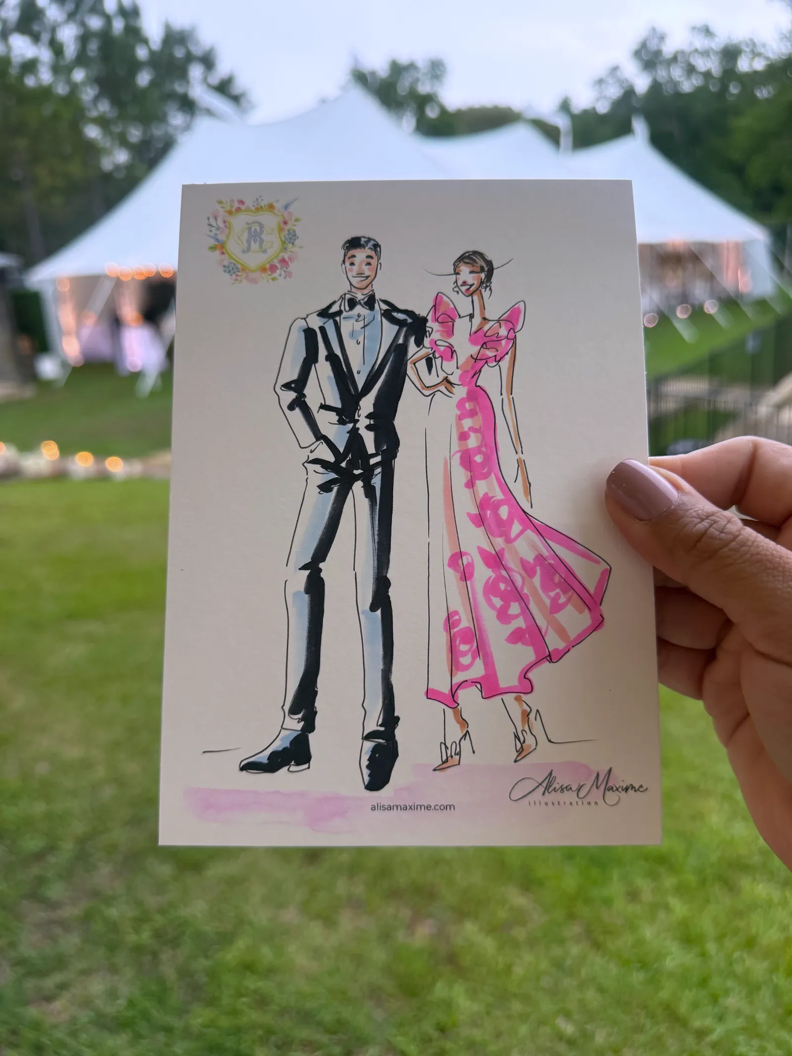 Live fashion sketch 9 from Wedding at High Hill Resort Community, Tyler, Texas