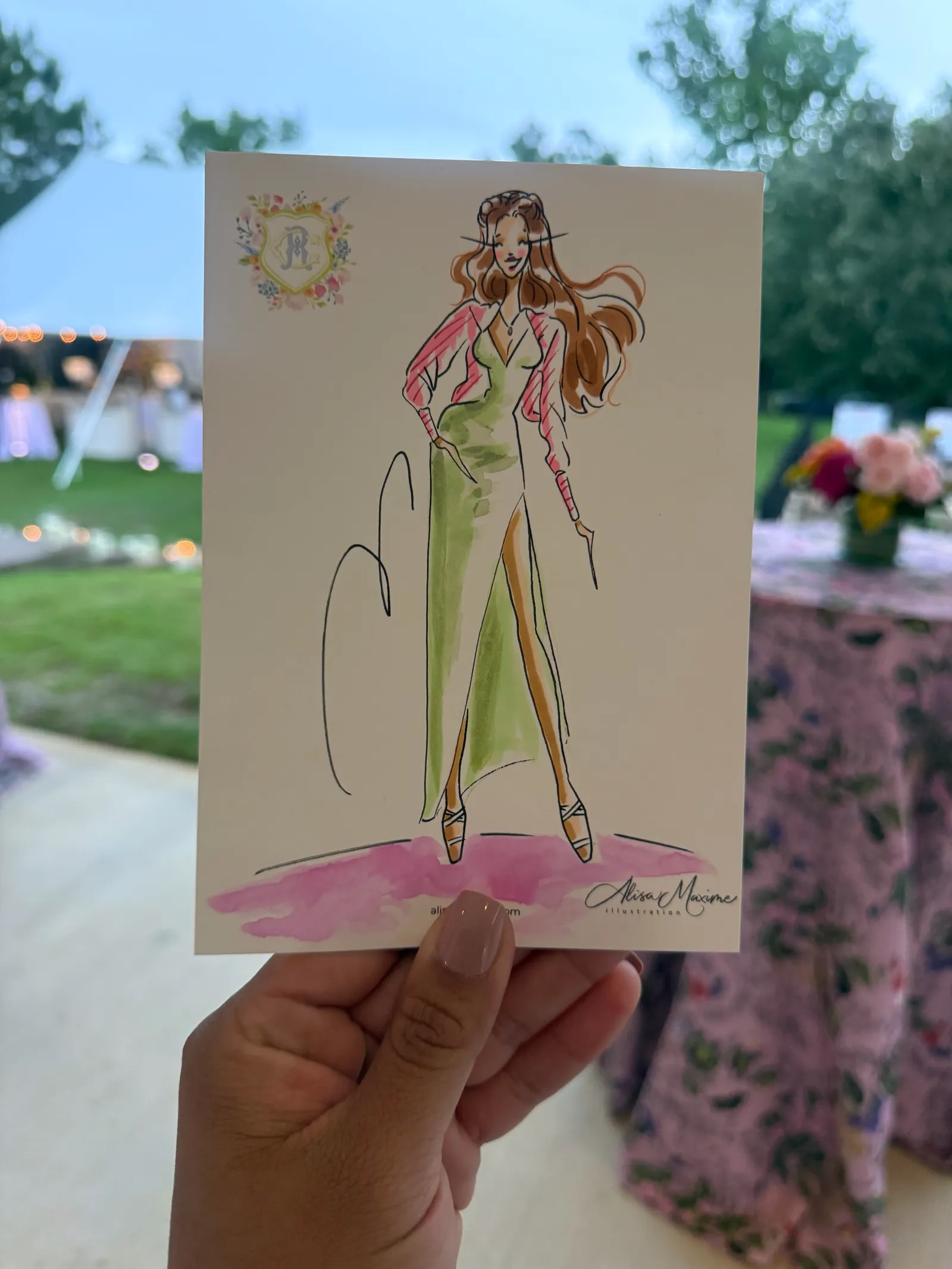 Live fashion sketch 3 from Wedding at High Hill Resort Community, Tyler, Texas