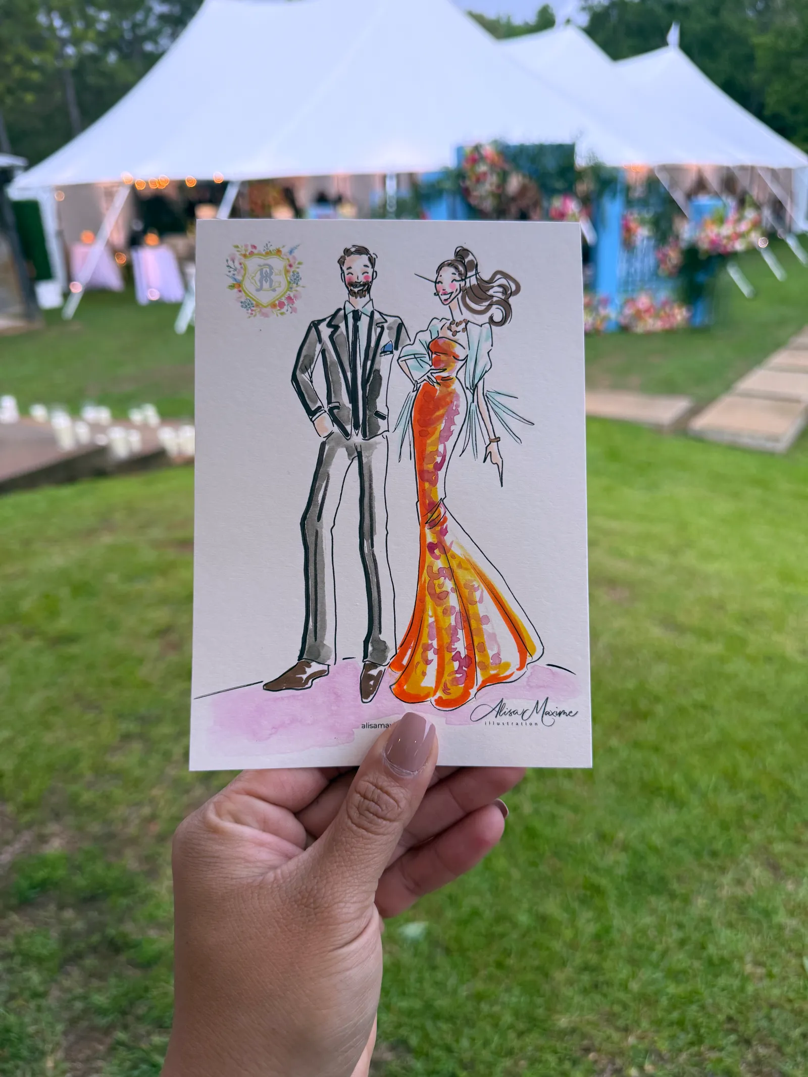 Live fashion sketch 16 from Wedding at High Hill Resort Community, Tyler, Texas