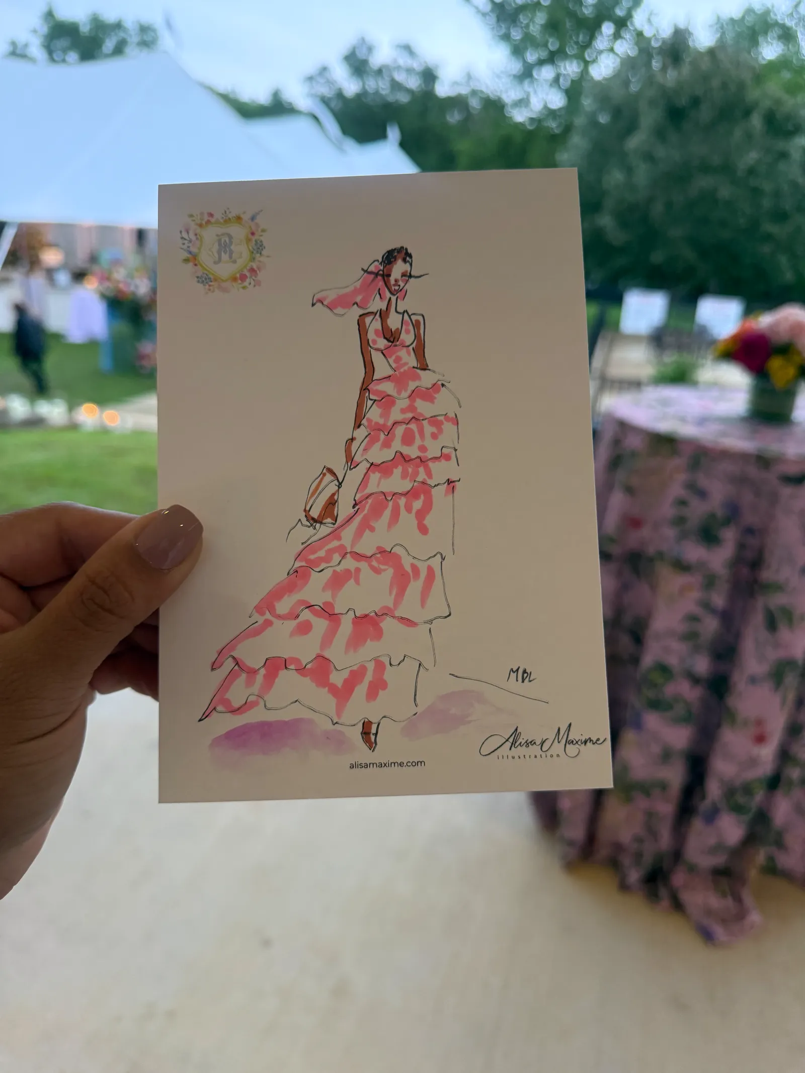 Live fashion sketch 6 from Wedding at High Hill Resort Community, Tyler, Texas