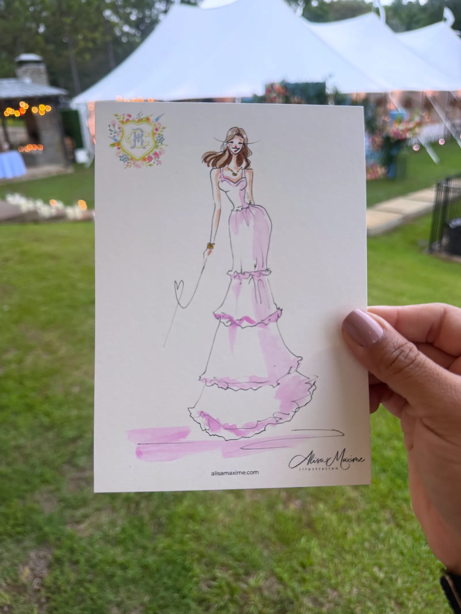 Live fashion sketch 7 from Wedding at High Hill Resort Community, Tyler, Texas