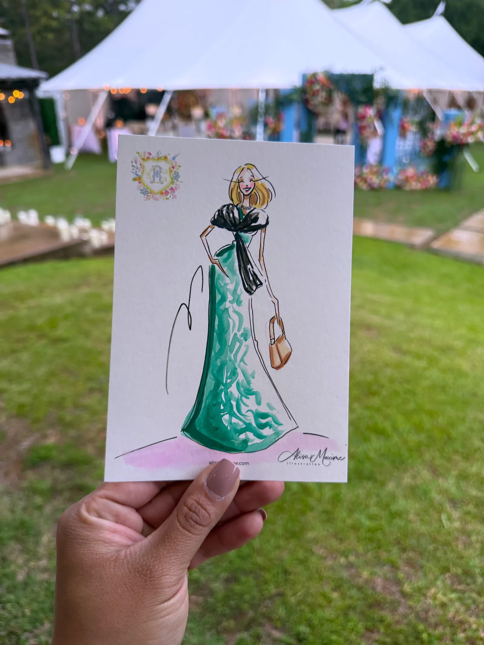 Live fashion sketch 10 from Wedding at High Hill Resort Community, Tyler, Texas