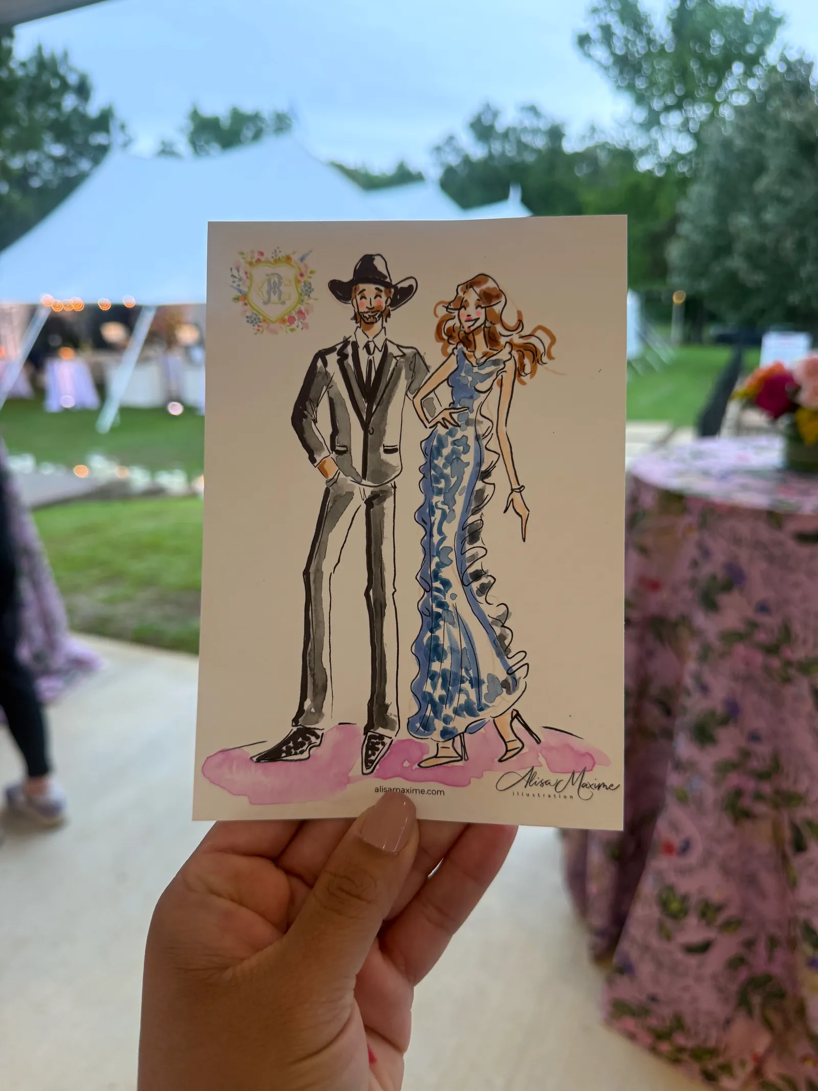 Live sketch from Wedding at High Hill Resort Community, Tyler, Texas