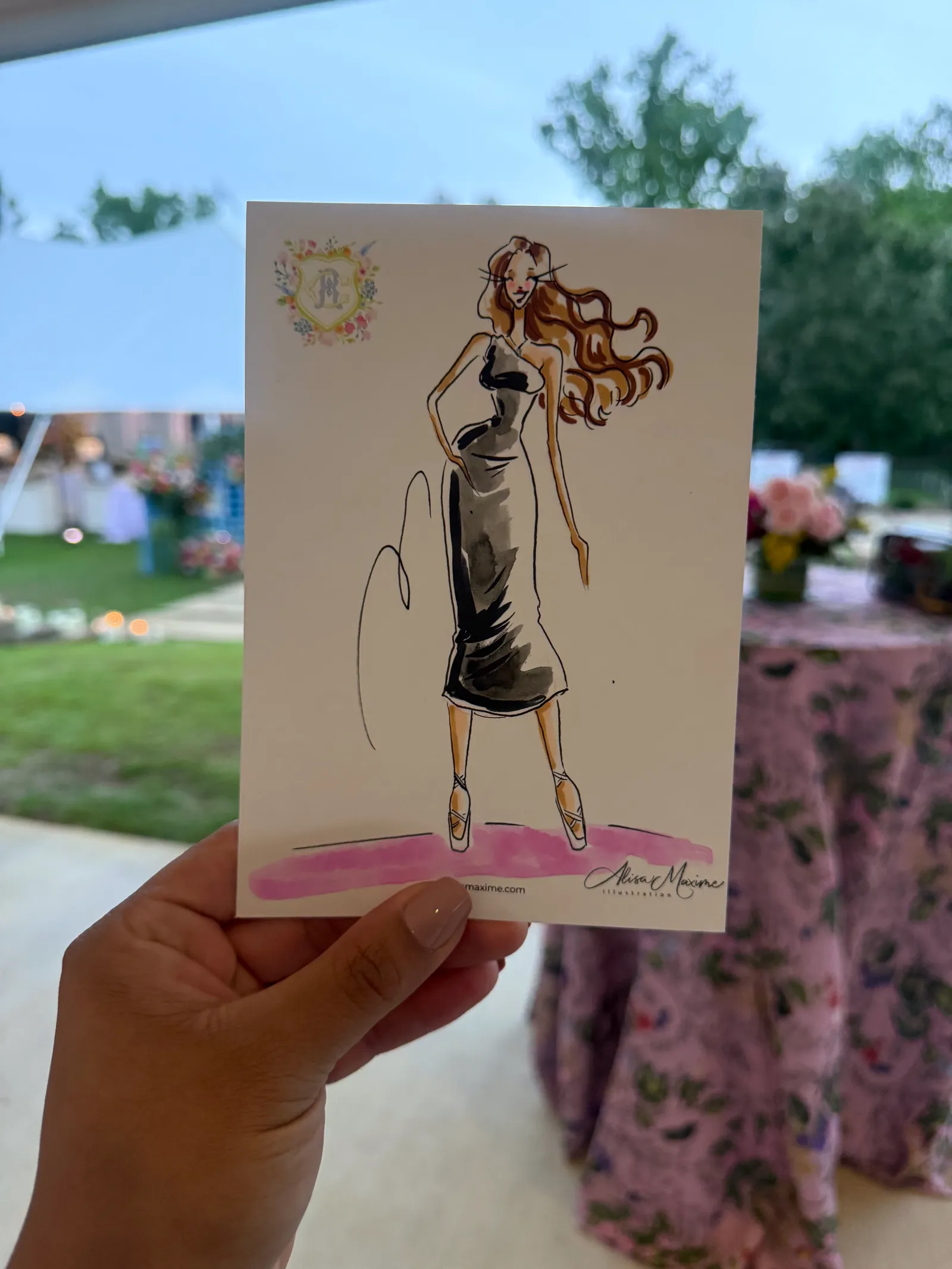 Live fashion sketch 2 from Wedding at High Hill Resort Community, Tyler, Texas