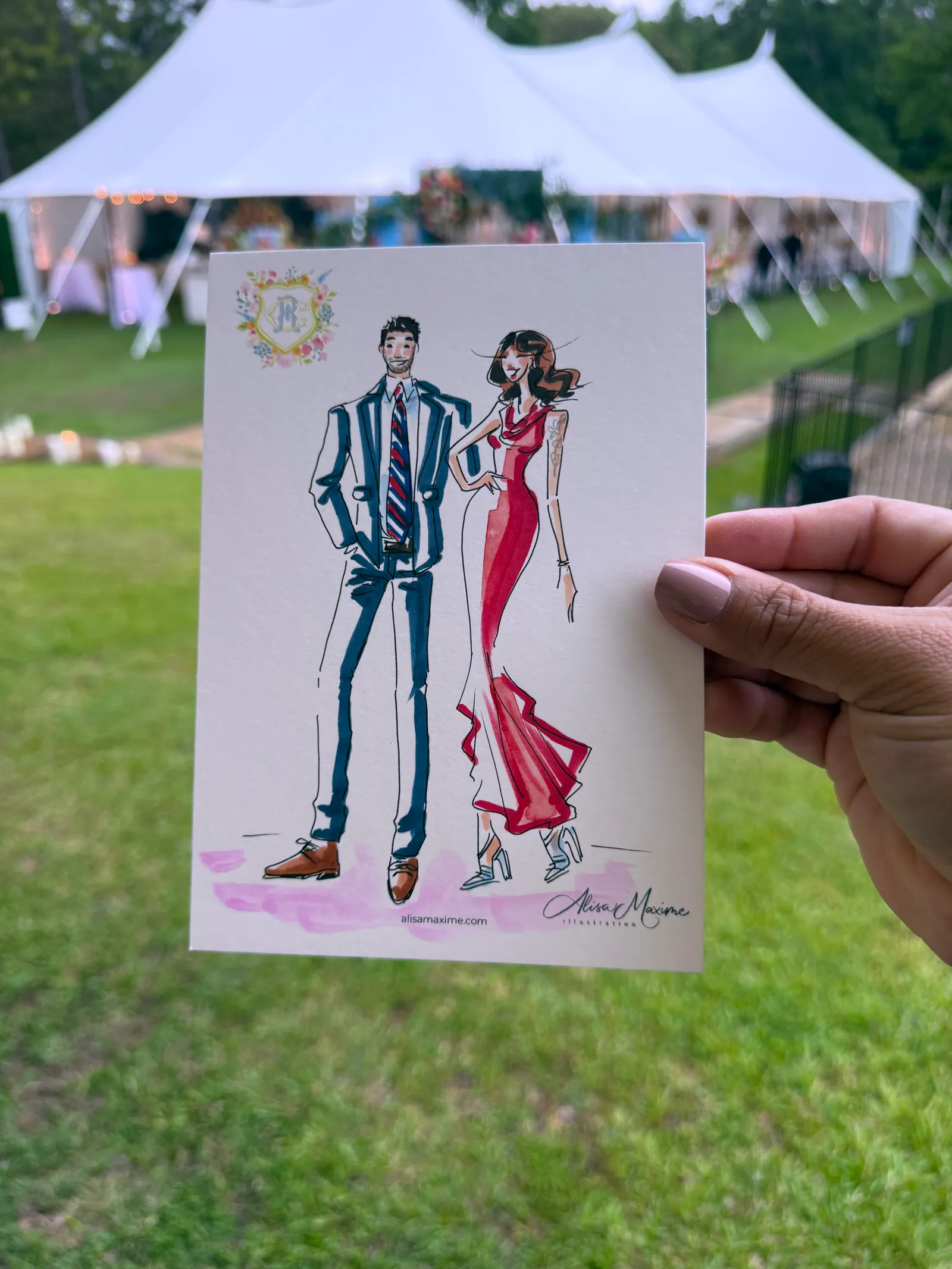Live fashion sketch 12 from Wedding at High Hill Resort Community, Tyler, Texas